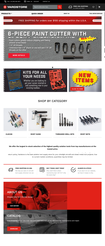 YardStore eCommerce site designed by JDK